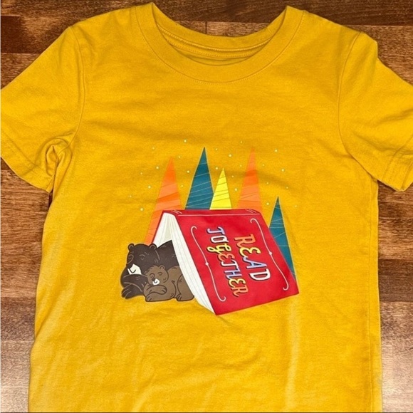 Boy’s 5t “Read Together” tshirt; Boy’s 5t Mustard Yellow Cat & Jack tshirt - Picture 2 of 6